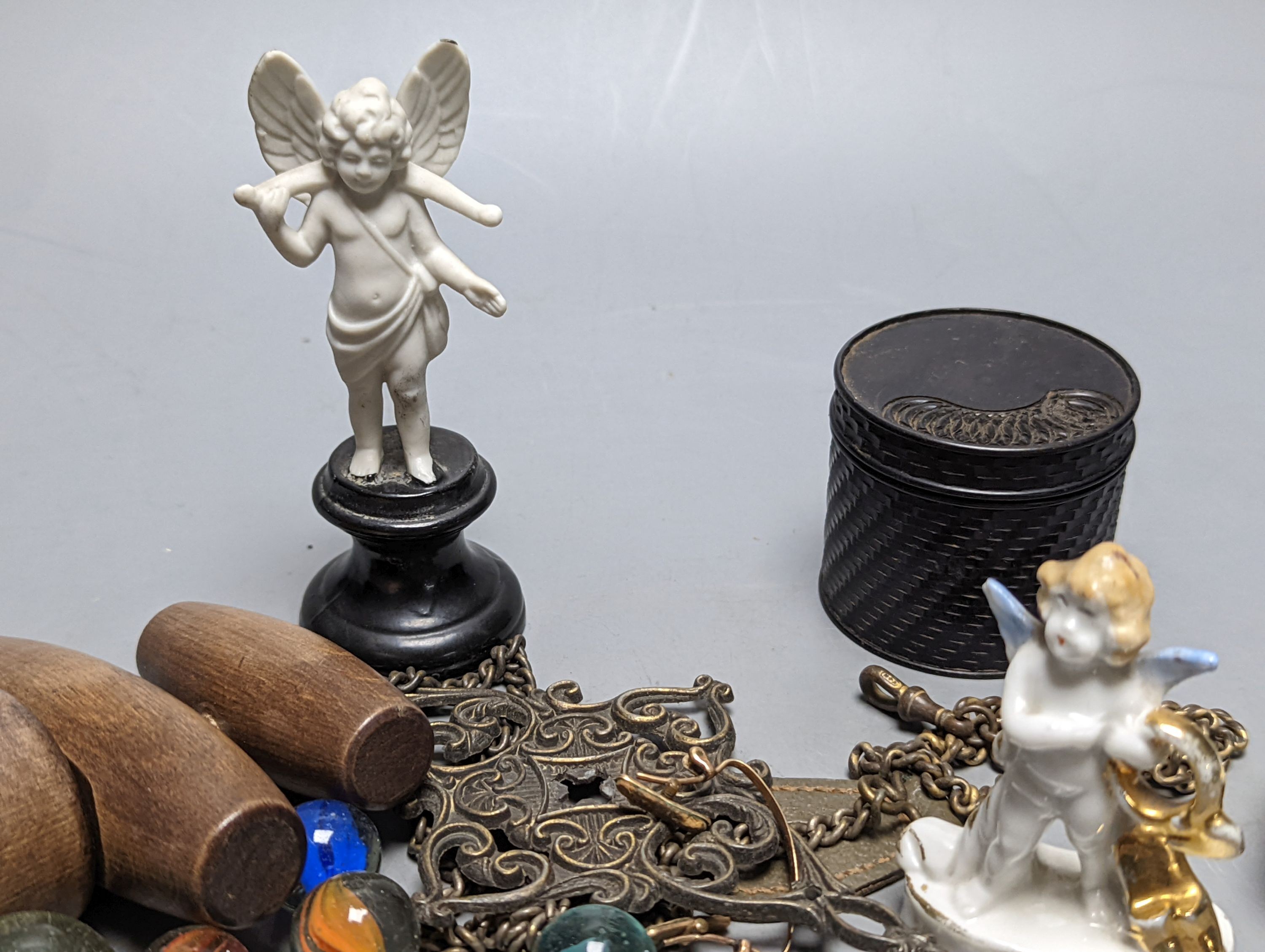 Assorted collectables including a Royal Worcester candle snuffer